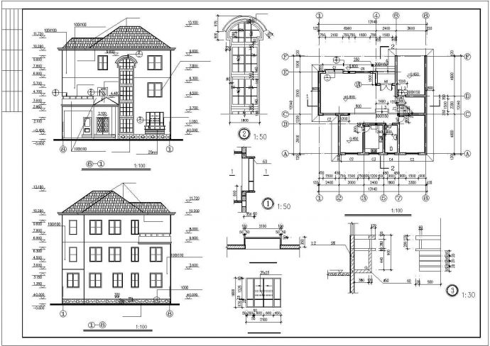 某地方A型别墅建筑设计全套施工图_图1