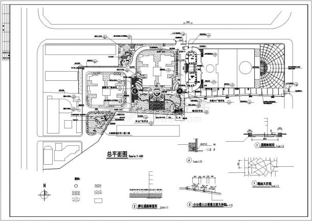 十分详细的某小区景观设计施工图纸-图一