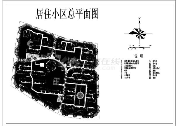 某地综合居住小区建筑设计规划图纸-图一