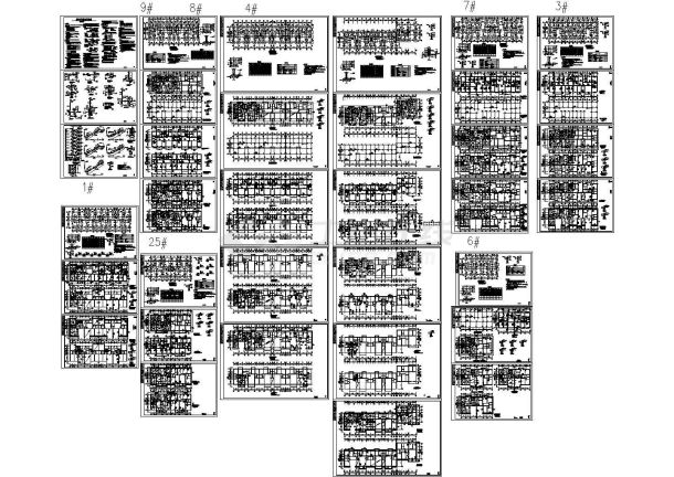 某底框结构小区住宅楼结构CAD图-图一