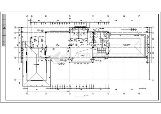 某地小型简单的会所建筑施工图（共8张）-图二