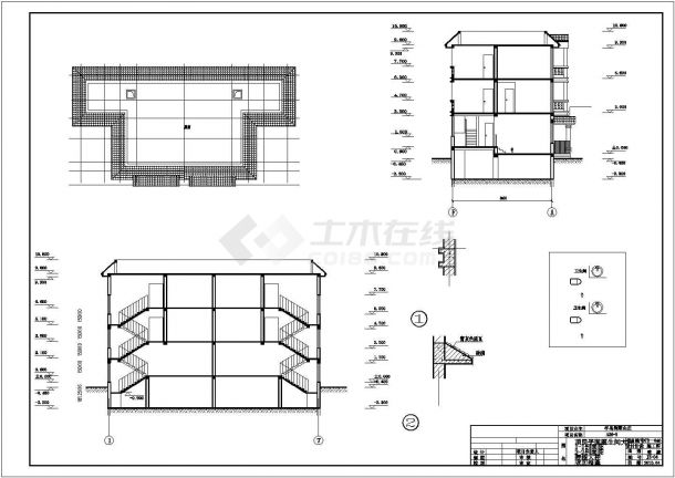 两户双联式三层别墅建筑结构施工图-图一