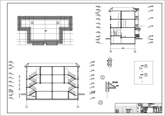 两户双联式三层别墅建筑结构施工图_图1