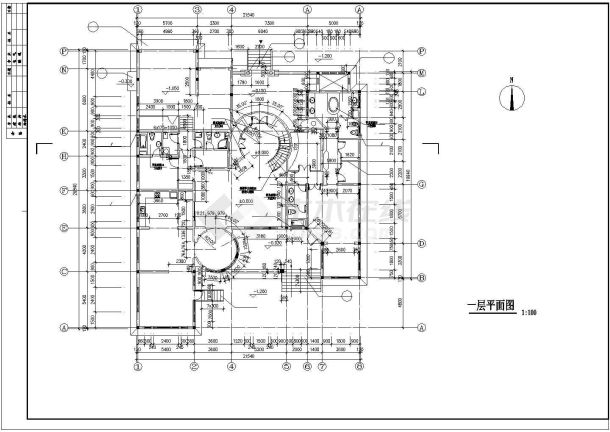 某城镇花园别墅建筑规划总施工图纸-图一