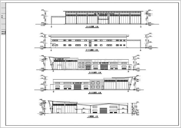 二层钢结构起亚汽车展厅建筑设计图-图一