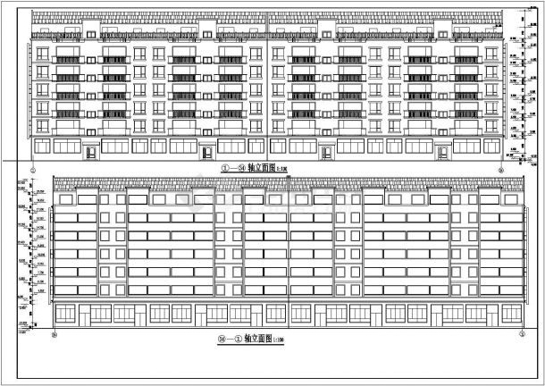 某地大型底层商住宅楼建筑图纸（共7张）-图一