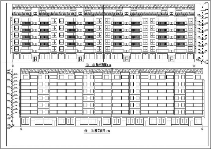 某地大型底层商住宅楼建筑图纸（共7张）_图1