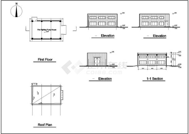 某地区某公司厂房建筑设计cad图纸-图二