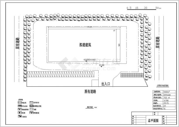 某5400平方米综合性办公楼建筑cad详图-图一