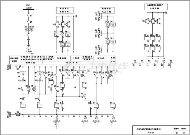 6-10/0.38kv变压器二次电路图CAD设计图-图一