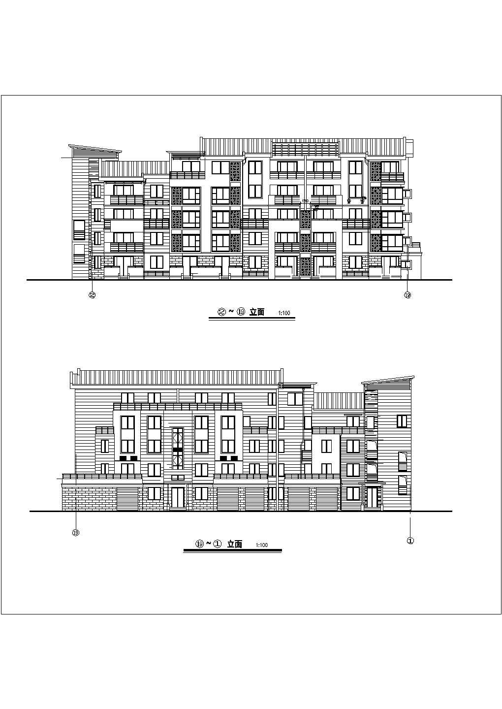 某地五层居民公寓住宅楼建筑设计图