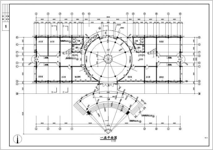 某商业小区会所建筑设计施工CAD图_图1