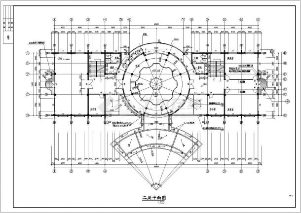 某商业小区会所建筑设计施工CAD图-图二