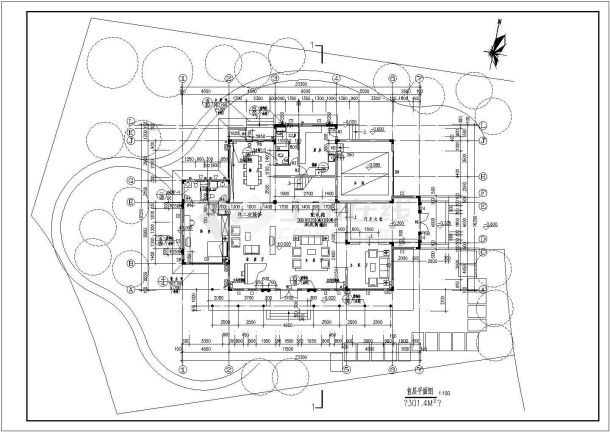 某地某多层别墅建筑施工cad设计图纸-图一