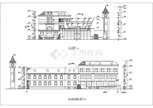 某地住宅小区三层会所建筑施工方案图-图一