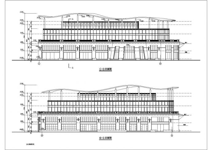 某地三层商铺会所综合楼建筑设计图_图1