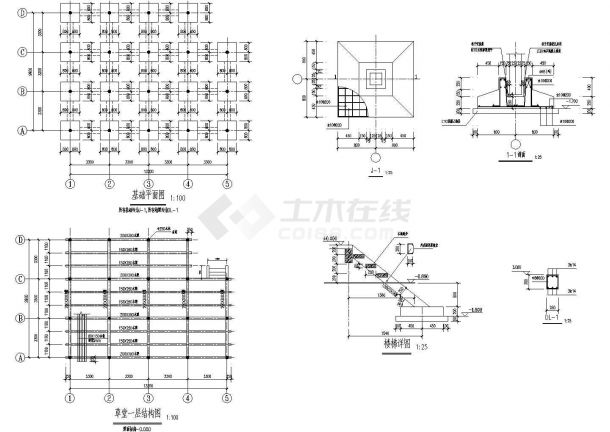 某地仿古草堂建筑结构施工全套图纸-图二