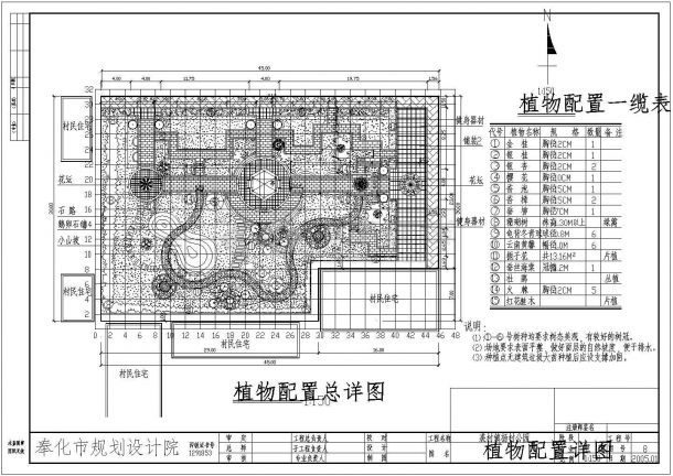 裘村镇杨村公园园林施工图（标注详细）-图二
