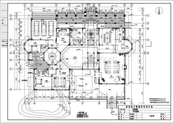 某地区某别墅设计cad施工详细图纸-图二