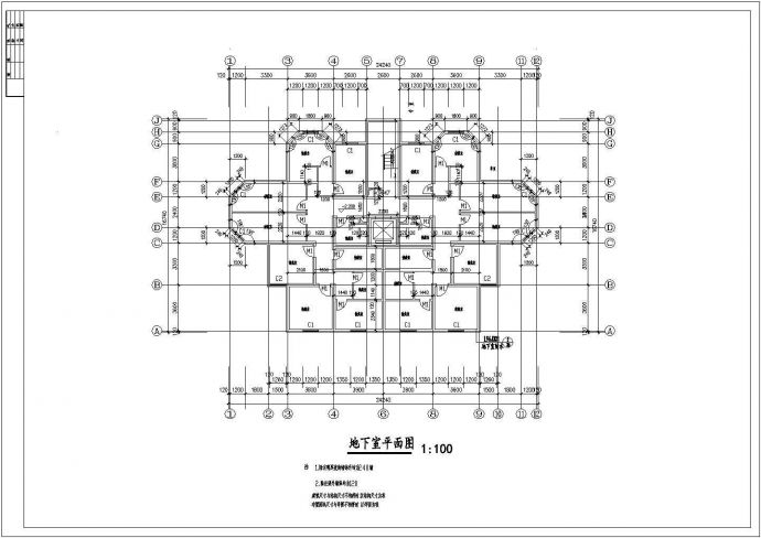 某豪华高层公寓建筑设计施工CAD图_图1