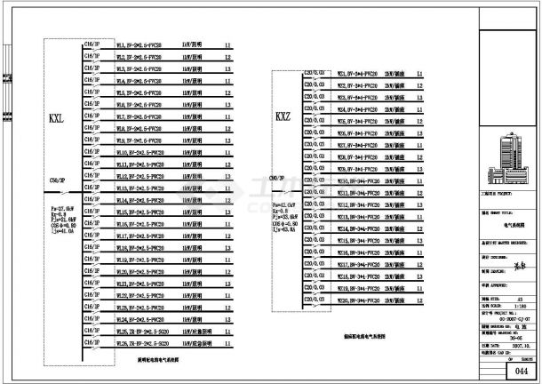 某地区大厦办公室装修电路图（含设计说明）-图二