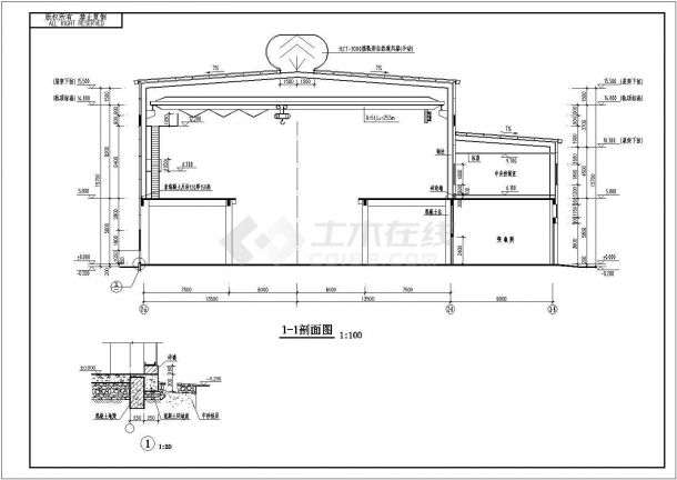 连体钢结构多层厂房建筑结构设计图纸-图二