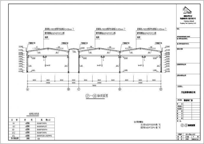 某公司钢结构工程设计CAD图纸方案_图1