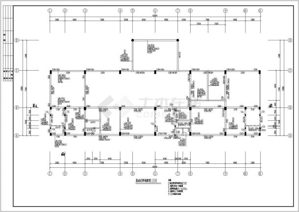 某地多层框架结构宿舍办公楼设计施工图-图二