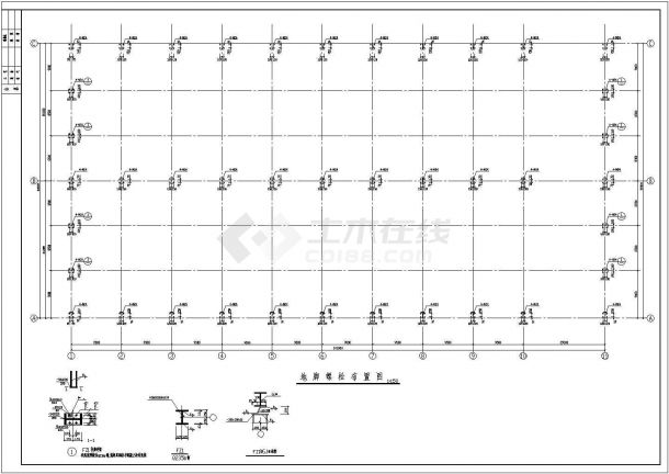 某单层门式刚架钢结构厂房结构施工图-图二