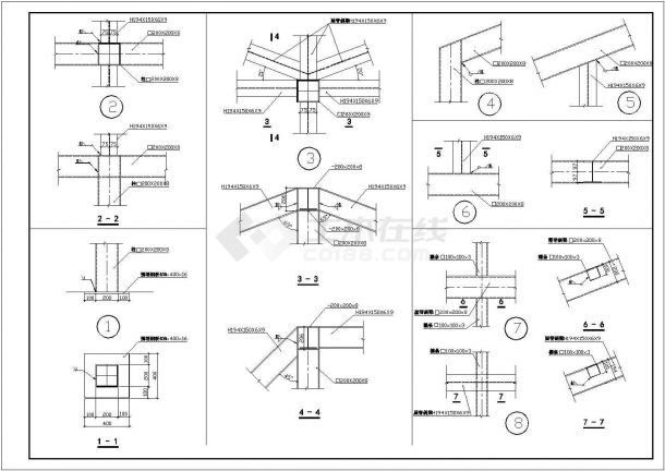 某地钢框架结构房屋结构设计施工图-图二