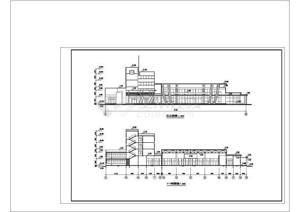某地四层车站建筑设计规划方案施工图-图一
