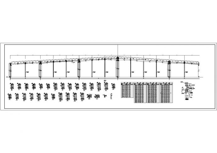 某地单层多跨钢结构厂房结构设计施工图_图1