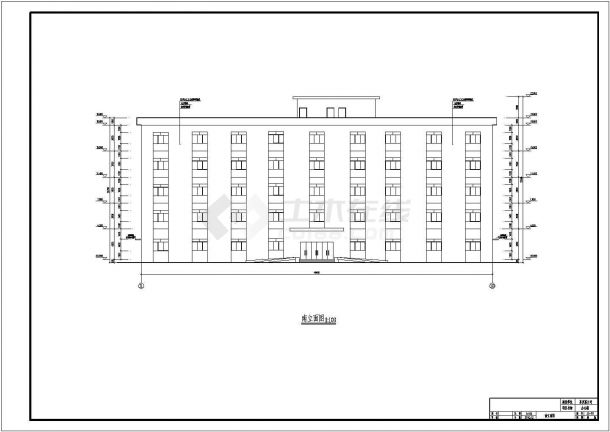【5层】5324平米钢框架办公楼毕业设计图纸-图一