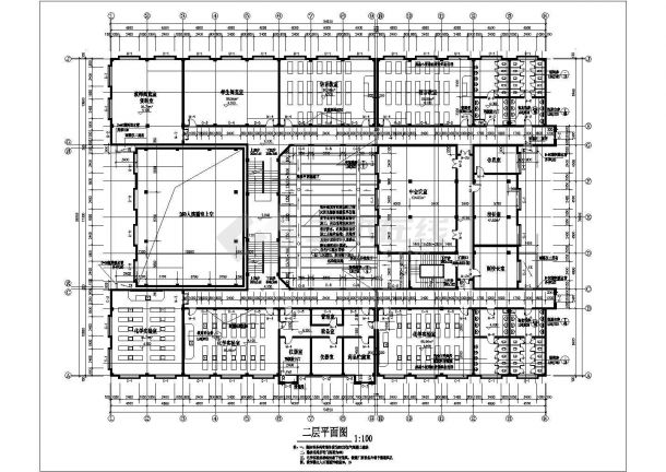 某学校中学综合楼建筑设计施工CAD图-图二