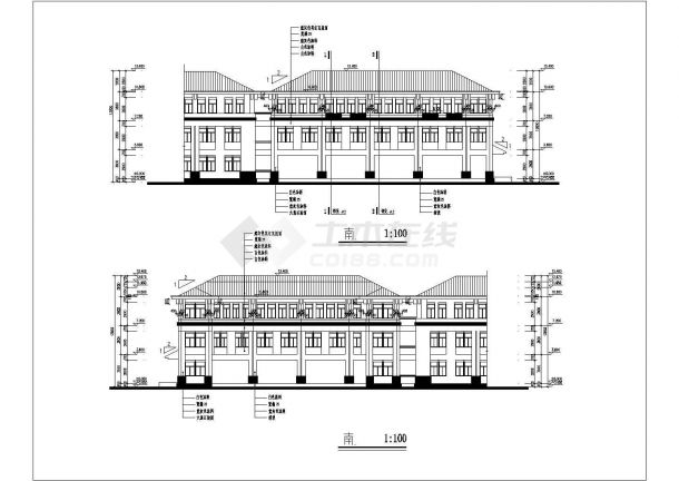 某中学艺术楼规划建筑设计施工CAD图-图二