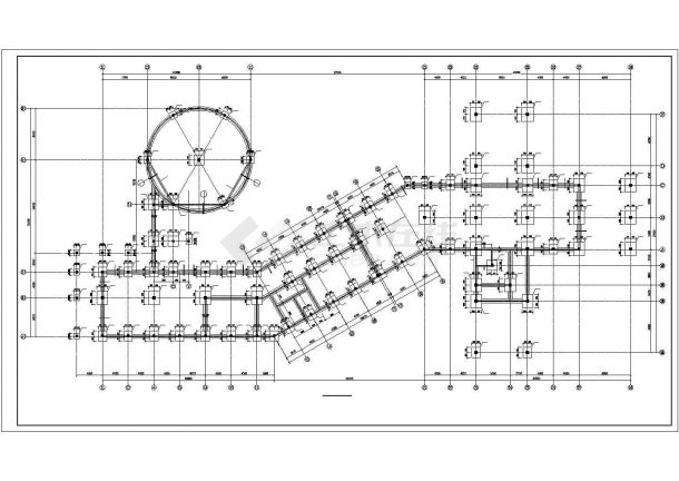 某地大型小区会所框架结构建筑设计图-图一