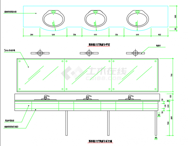 某地大型桑拿洗浴中心装修设计施工CAD图-图二
