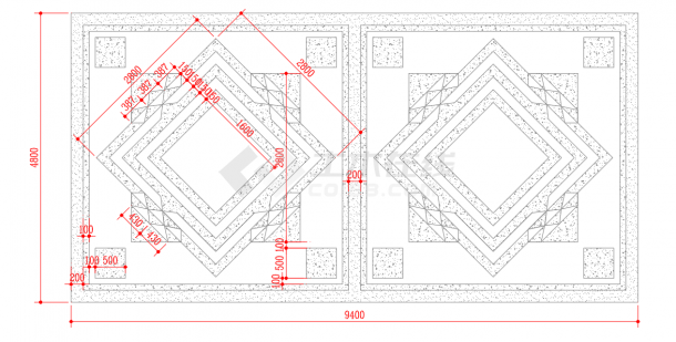 某市中心洗浴大堂建筑设计施工CAD图-图二