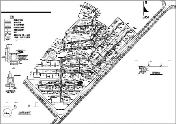 小区排水管网全套设计cad施工详图-图一