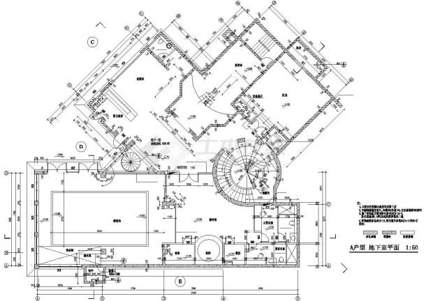 某地某经典别墅全套建筑施工图（含效果图）-图一