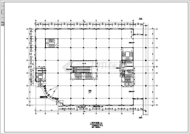 某商厦总平面及建筑各层平面设计图-图二