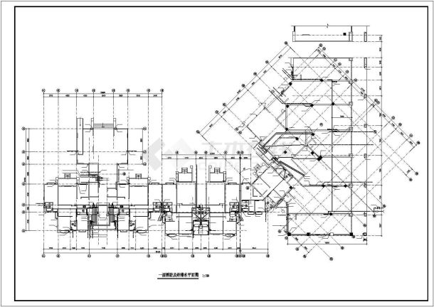 一整套九层商住楼给排水cad施工详图-图一