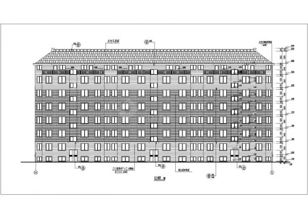 某六层坡屋顶住宅楼建筑设计方案图-图二