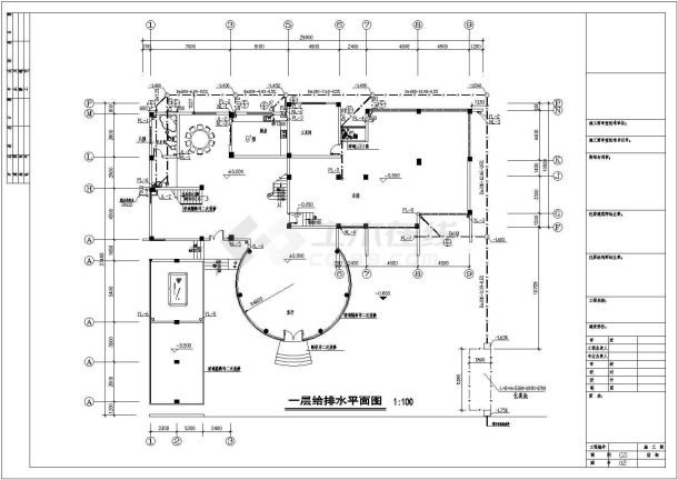 一栋3层的独栋别墅给排水设计施工图-图一