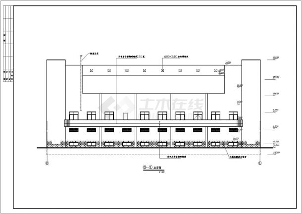 框架结构厂区食堂建筑设计CAD图纸-图一