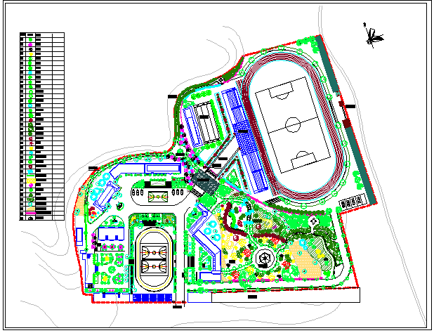 伏虎中学景观绿化规划平面图_图1
