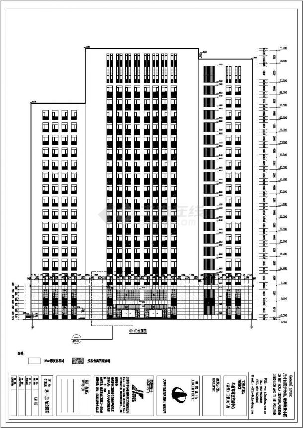 某地大型详细的高层厂房建筑施工图-图二