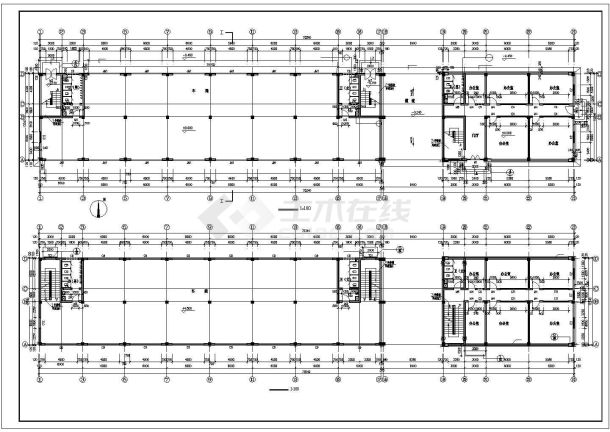 某地小型实用的多层厂房建筑施工图-图二