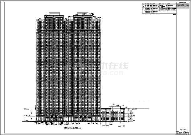 南方31层带临街商业高层住宅楼建筑设计图-图一