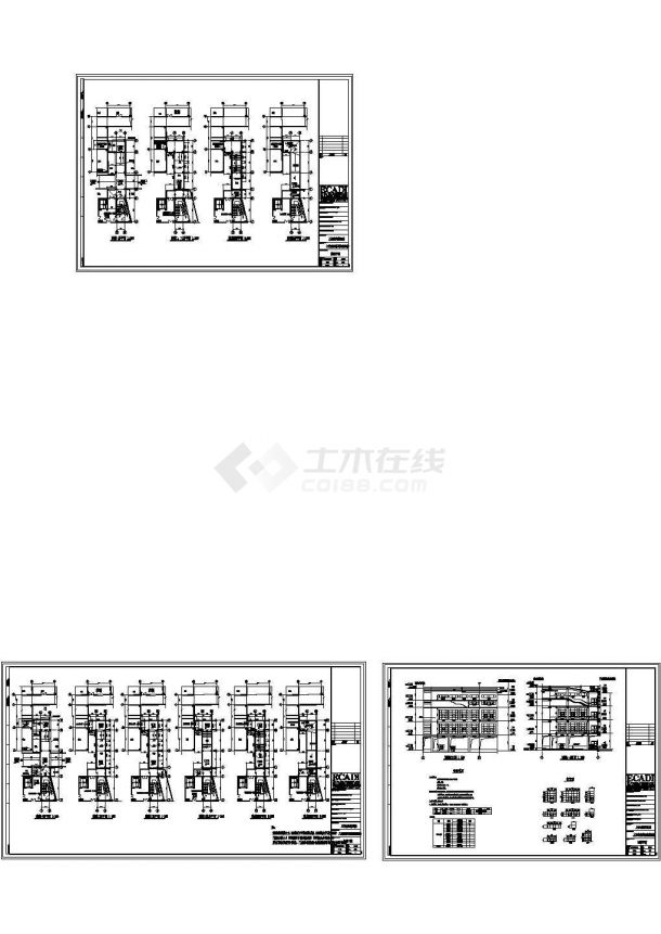 上海某医院住院楼连廊建筑平面CAD图纸.-图一